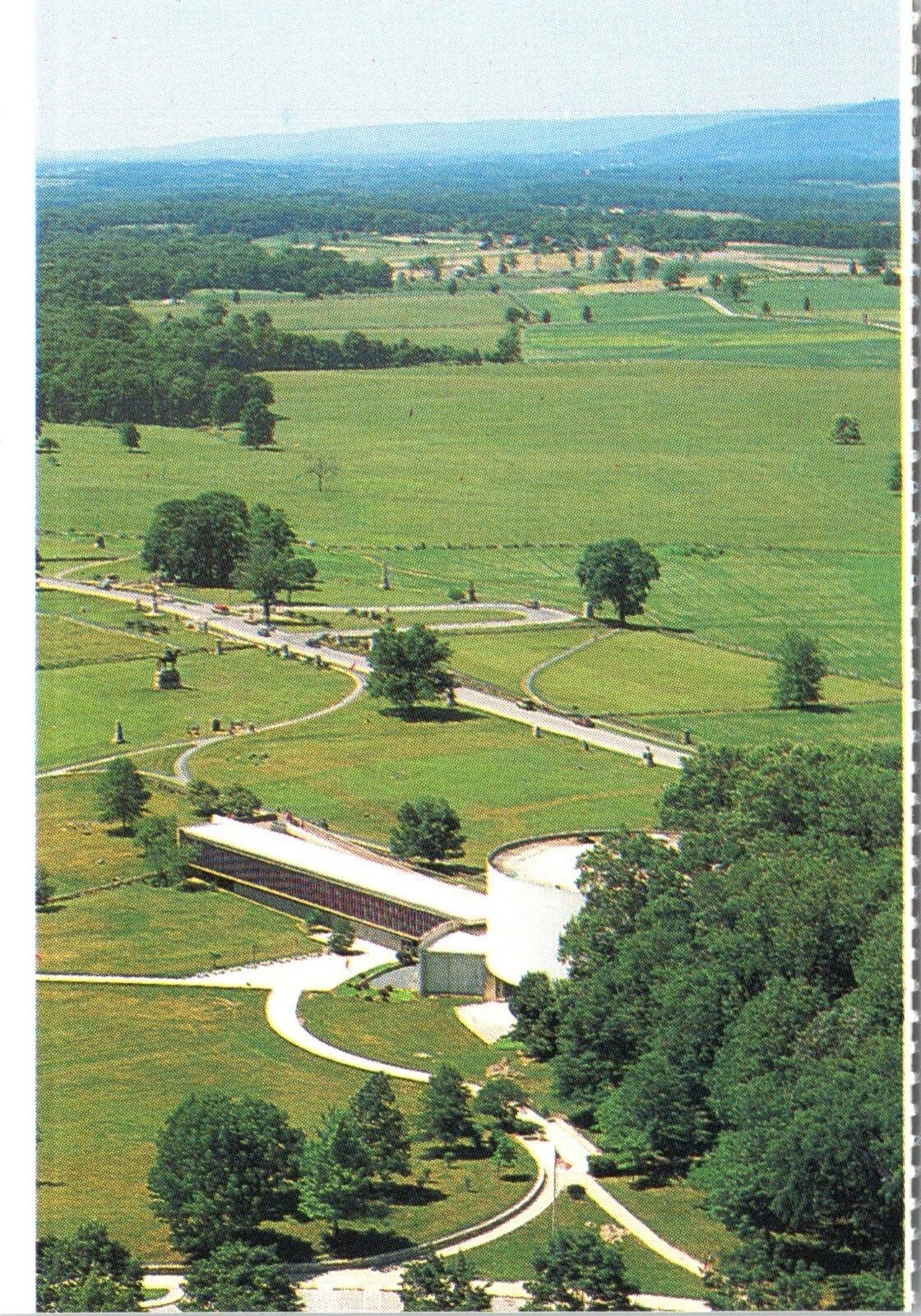 2.5X3.5 Postcard Stub Receipt Gettysburg PA Aerial View of Battlefield