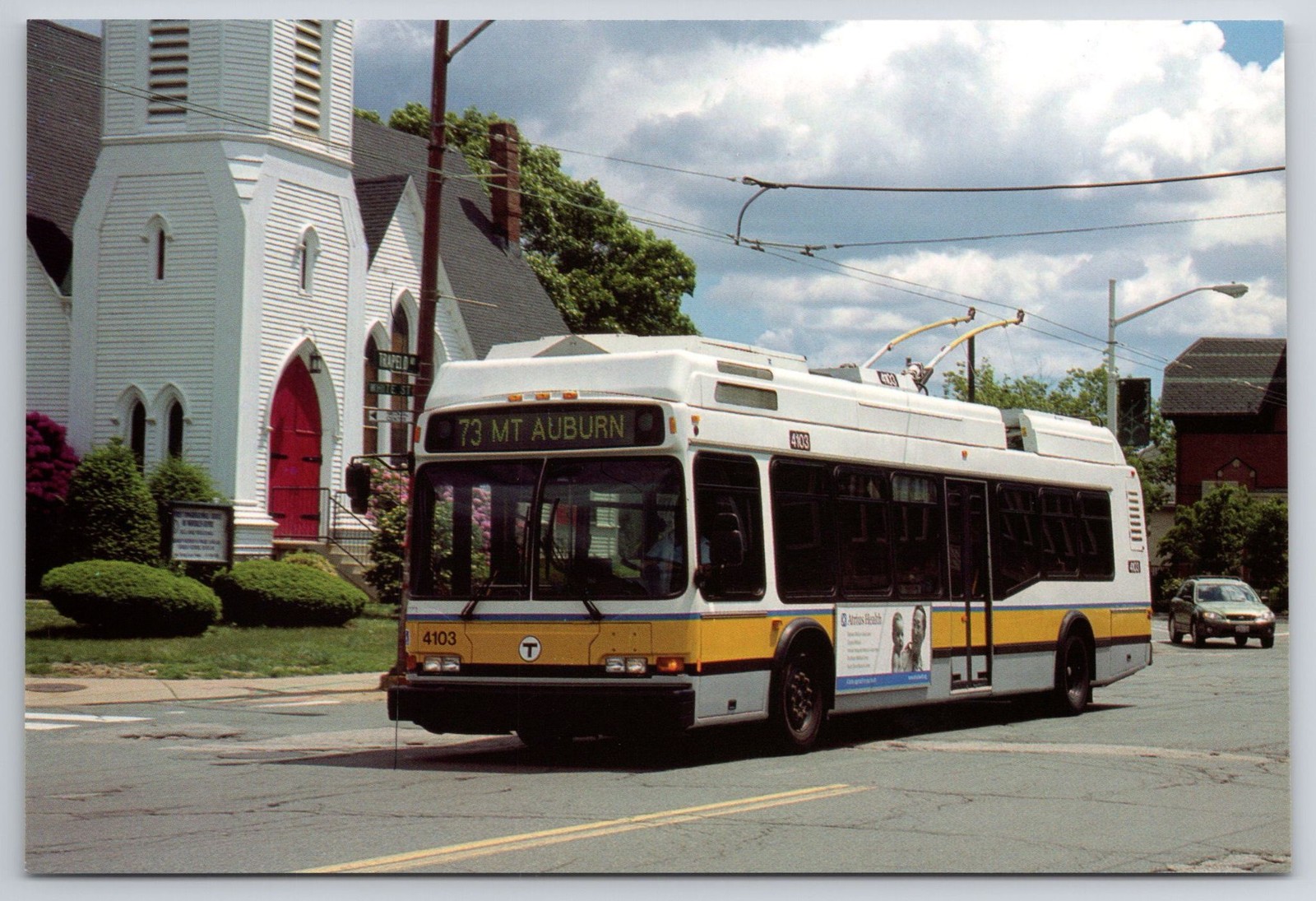 2008 MTC#160 Trapelo Rd Boston Neoplan Skoda Bus Trolleybus postcard