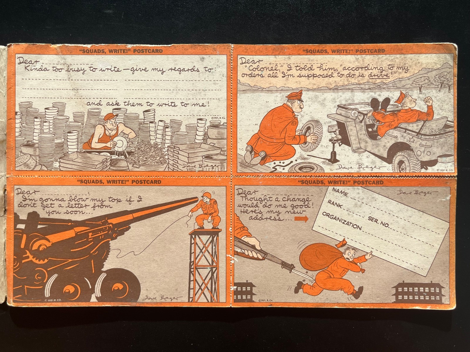 👍RARE 1951 KOREA KOREAN WAR USA ARMY ISSUED 26 POSTCARDS BOOKLET