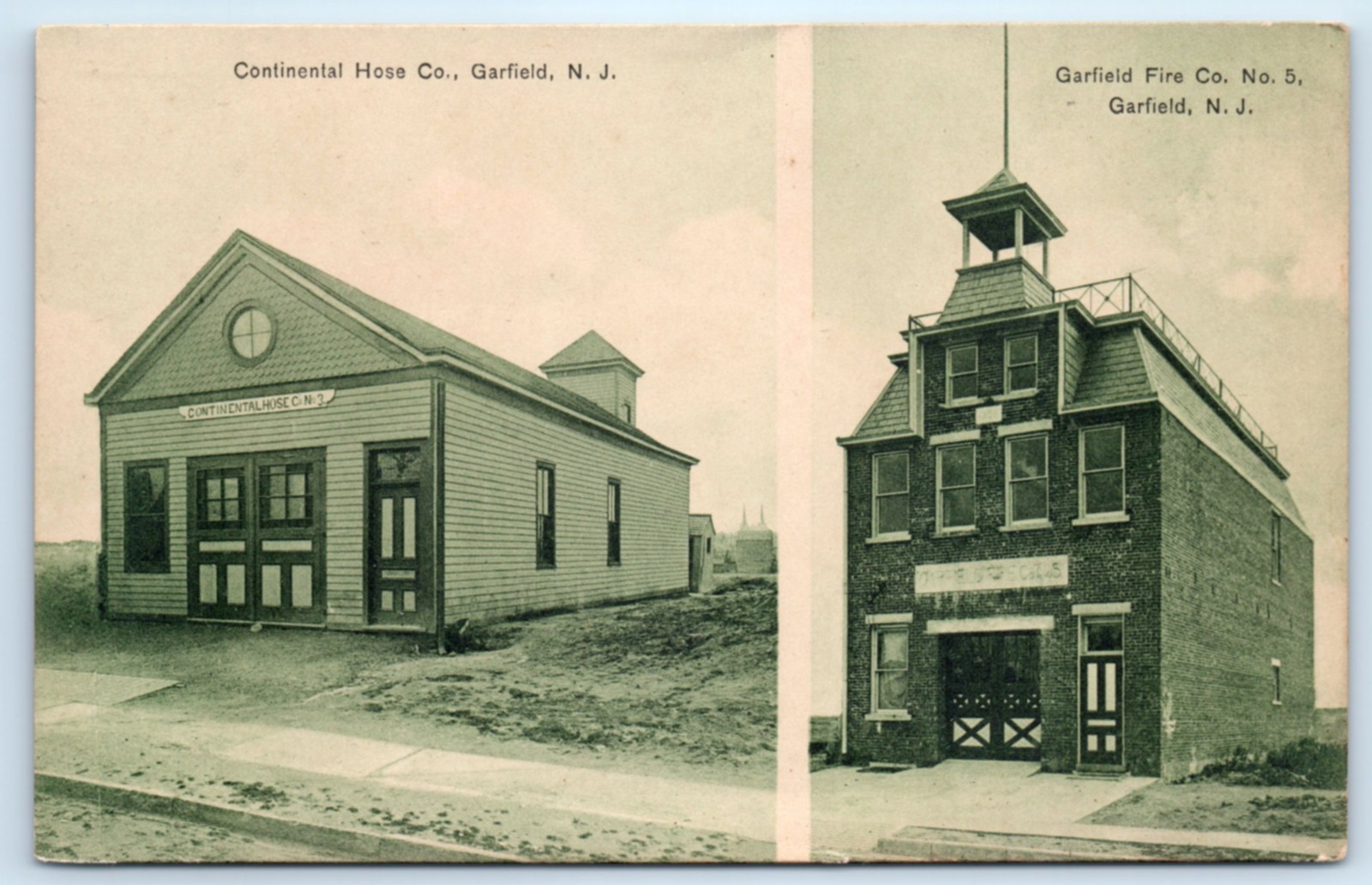 Garfield NJ Fire Department House Postcard
