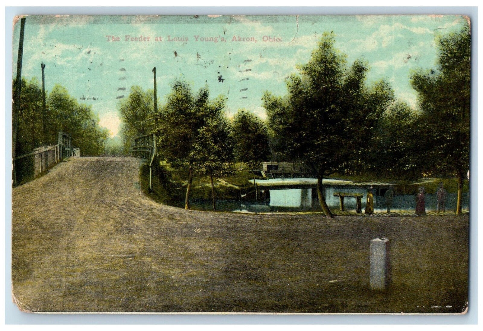 1915 The Feeder at Louis Young’s Akron Ohio OH Antique Posted Postcard
