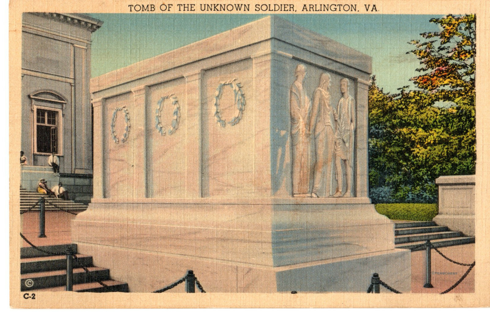 Tomb of the Unknown Soldier, Arlington, VA, Old Postmark Postcard