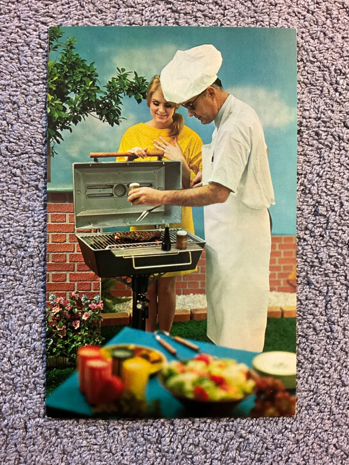 Lazy Man Gas Barbecue Grill Advertising Postcard Hackensack NJ