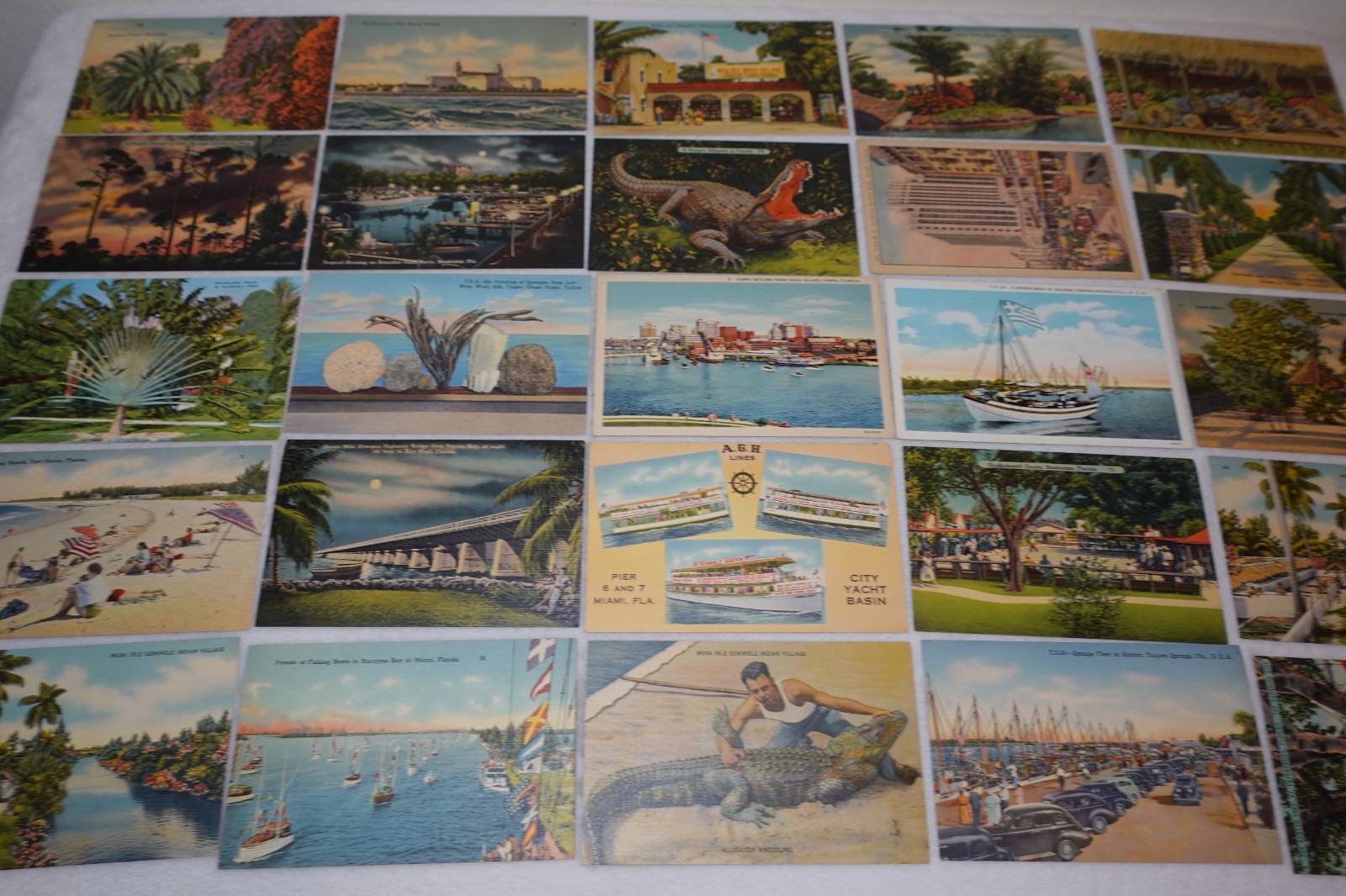 Florida Sites Historical Places Miami Jacksonville Postcard Lot – 80+ Postcards