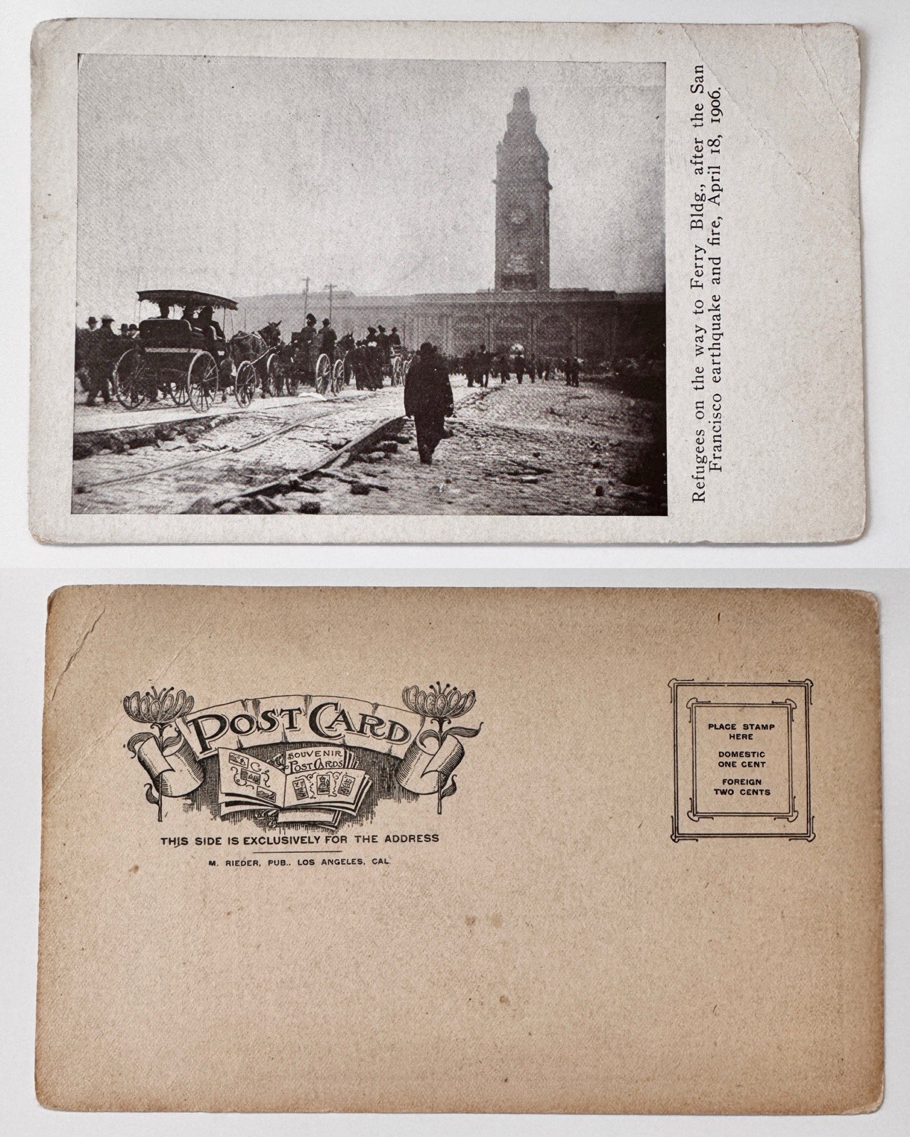 Refugees Ferry Building San Francisco Earthquake Fire April 18 1906 Rieder A17