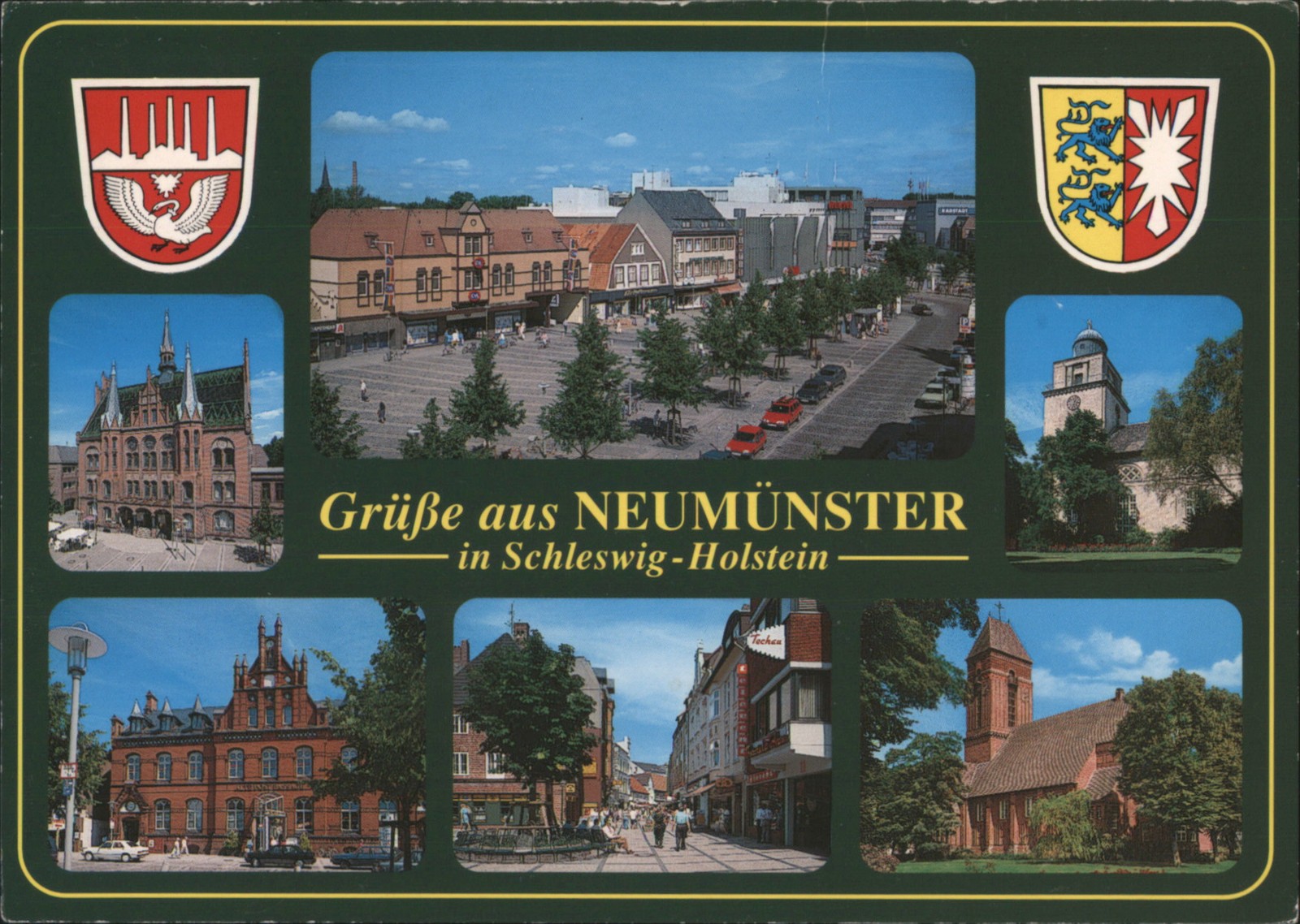 Neumunster, Germany Schleswig-Holstein Cityscape Landmarks Vintage Postcard