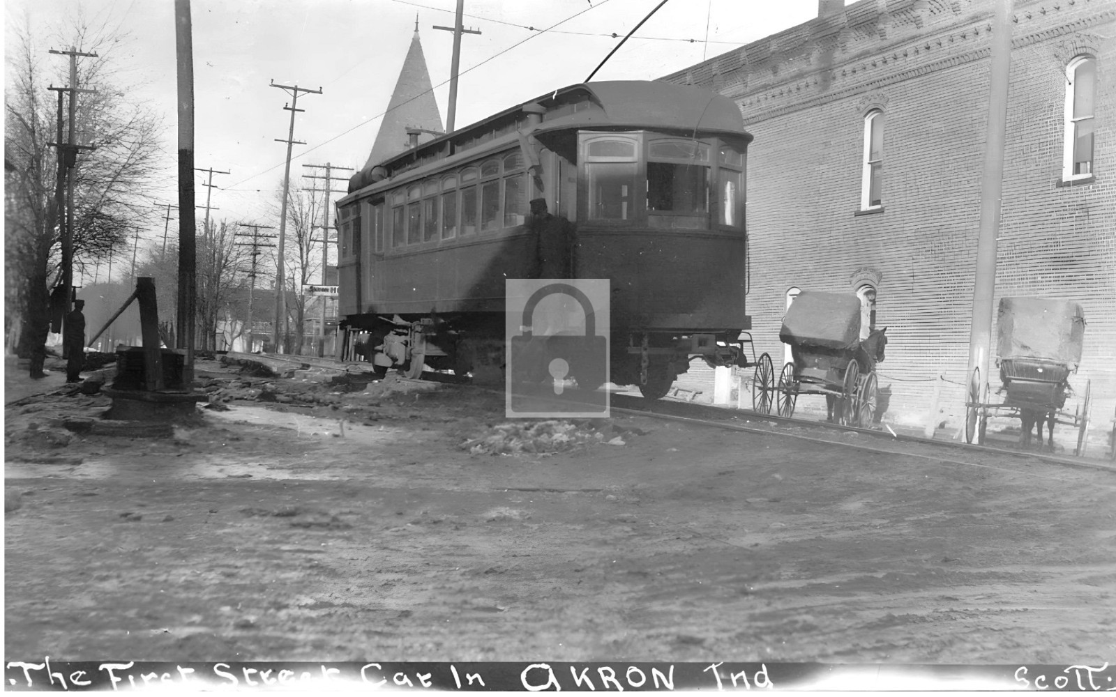 First Street Car Trolley Akron Indiana IN – Reprint