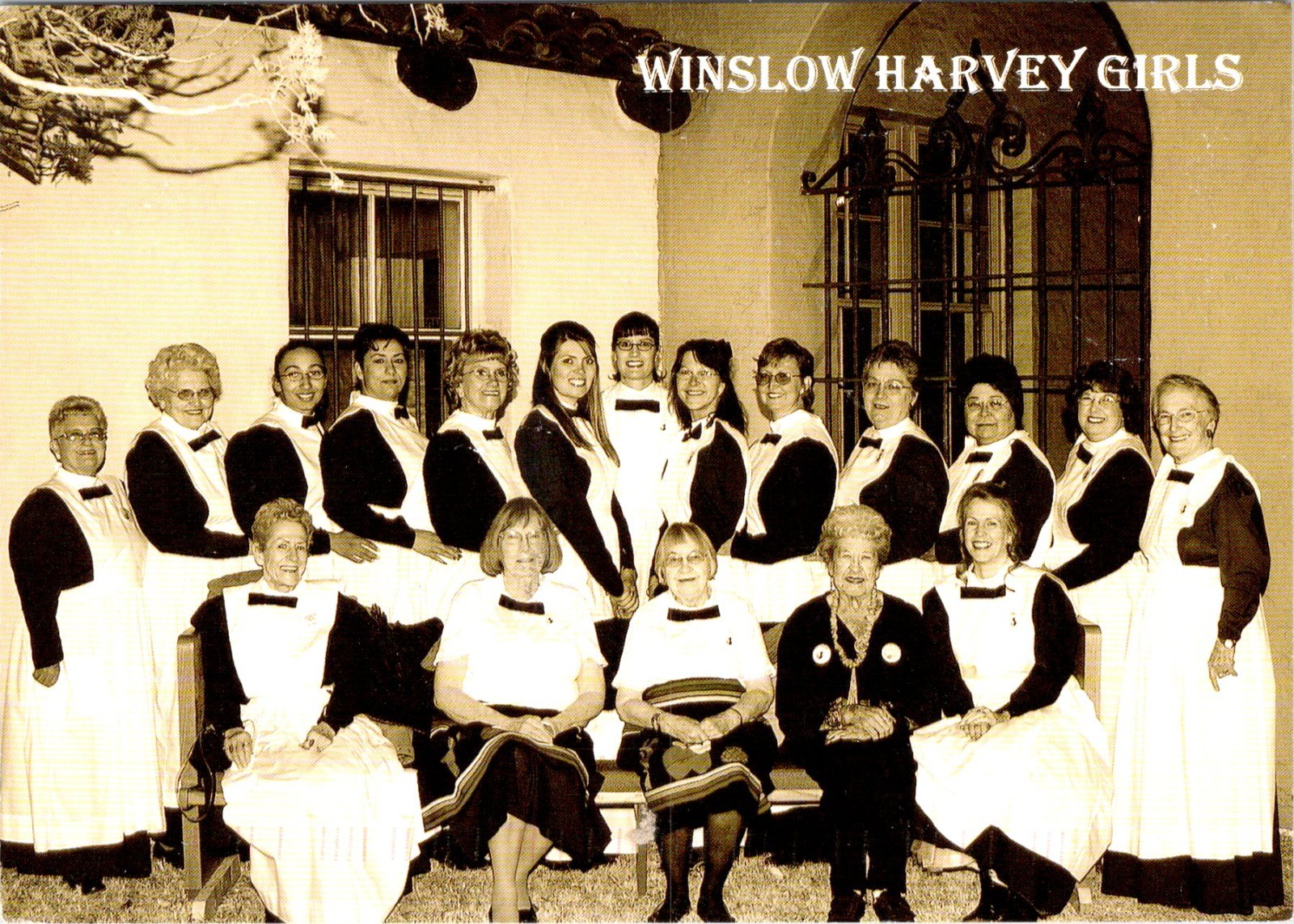 Winslow, AZ Arizona FRED HARVEY GIRLS~Santa Fe Railroad Volunteers 4X6 Postcard