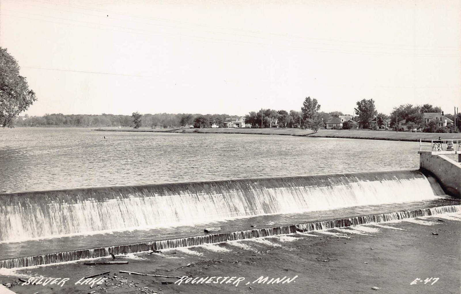 RPPC Rochester MN Silver Lake View From Mayo Clinic Hospital Photo Postcard D45