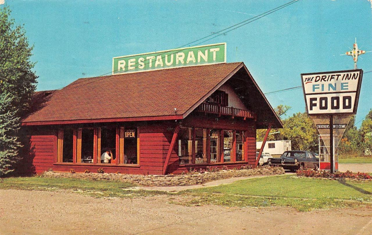 Manton, MI Michigan DRIFT INN RESTAURANT~Elmer Lane ROADSIDE Wexford Co Postcard