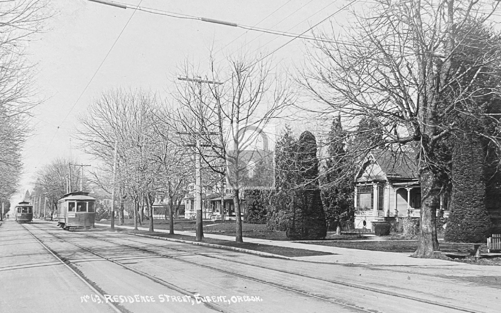 Residence Street Trolley Car Eugene Oregon OR – Reprint