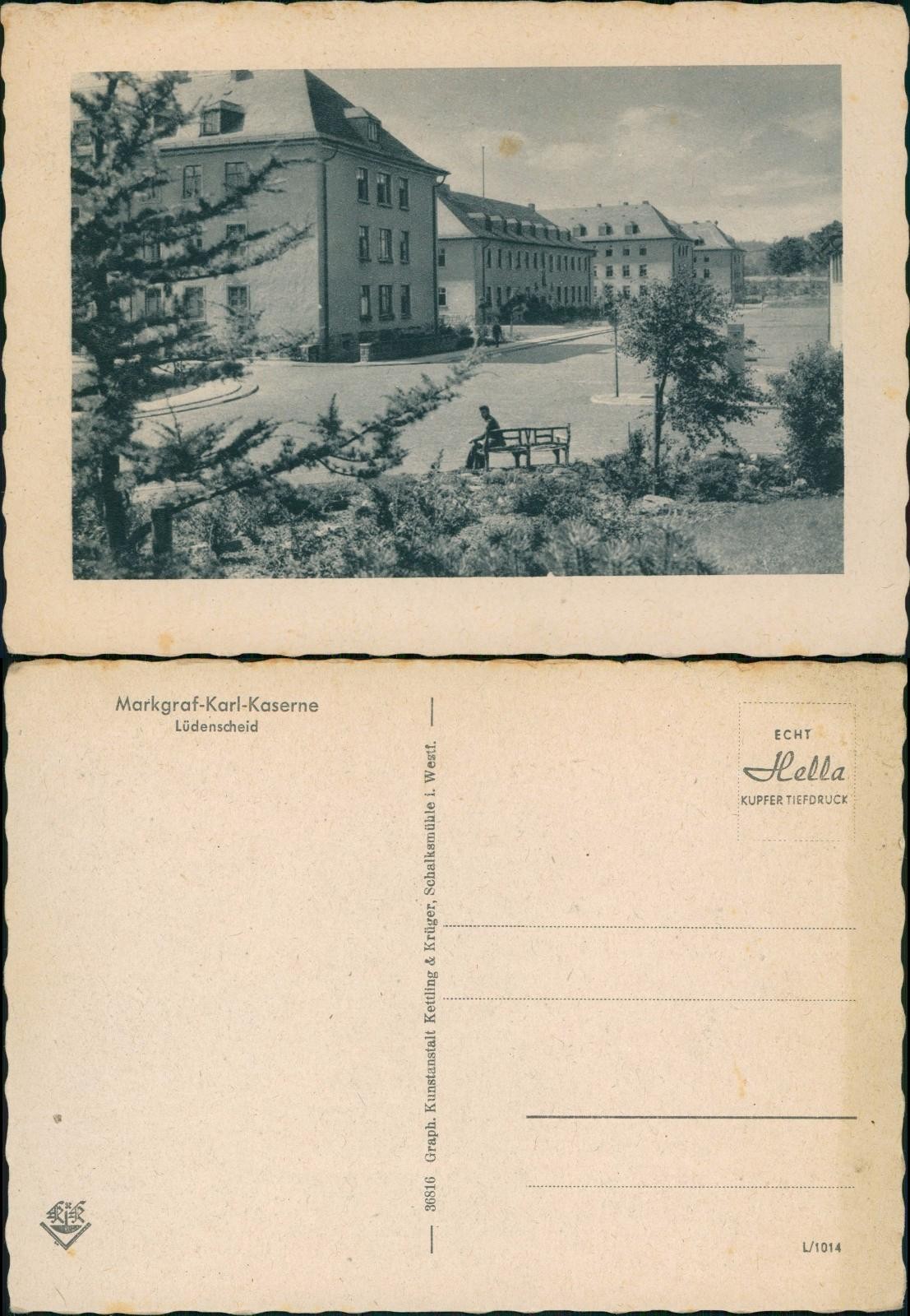 Postcard Lüdenscheid Margrave Karl Barracks 1930
