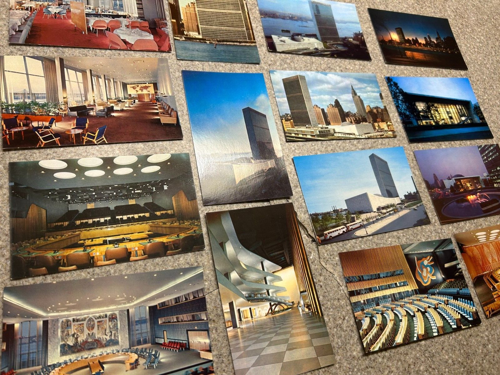 Lot of 15 Vintage Postcard New York City 40s 70s United Nations Building Skyline