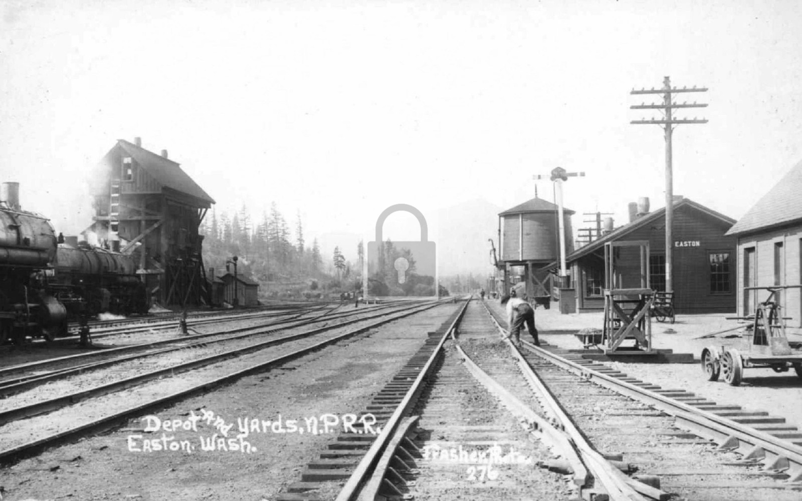 Railroad Train Station Depot & Yards Easton Washington WA – Reprint