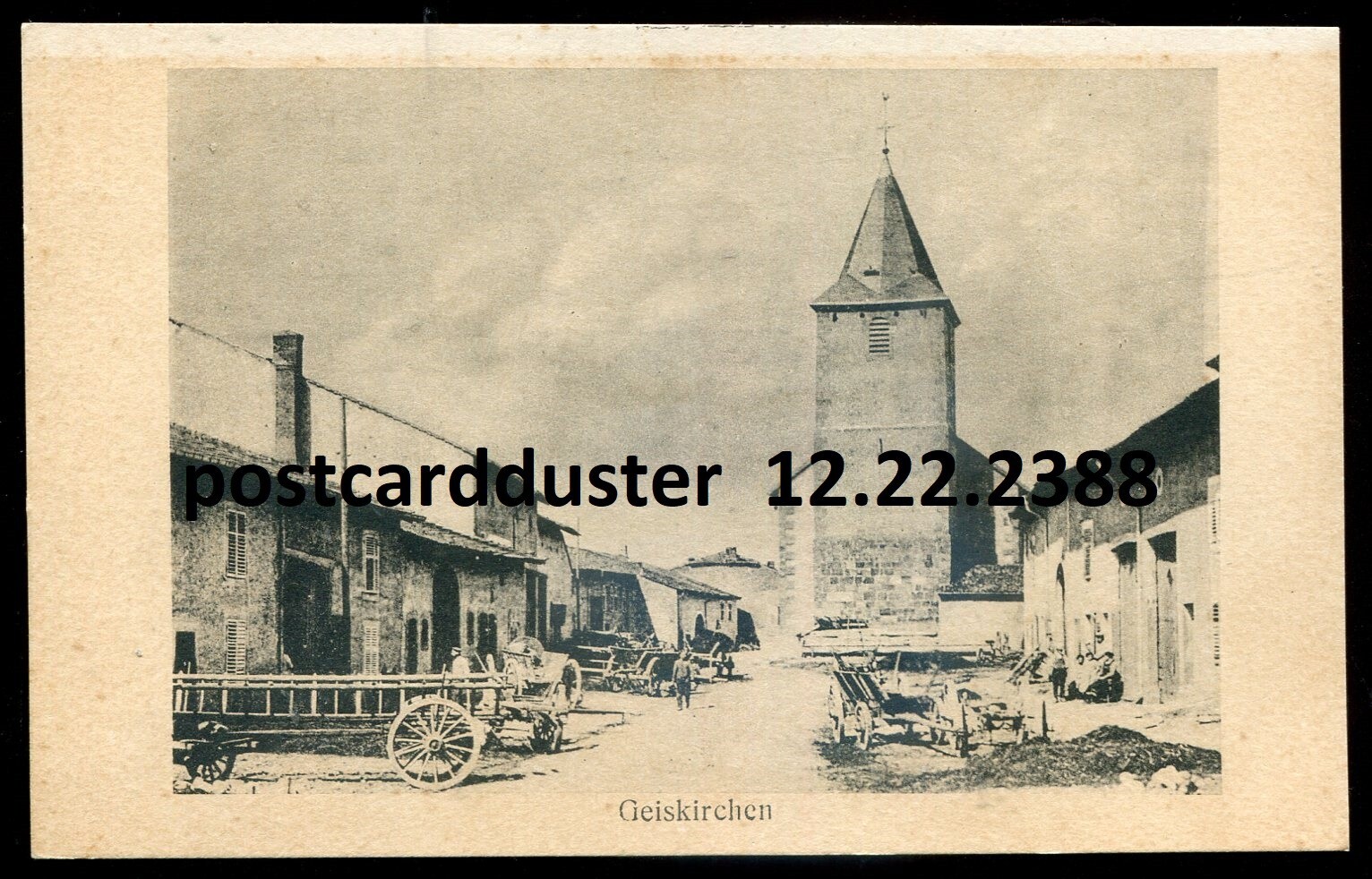 GERMANY Geiskirchen/ FRANCE Juvelize Postcard 1910s Street View Lothringen