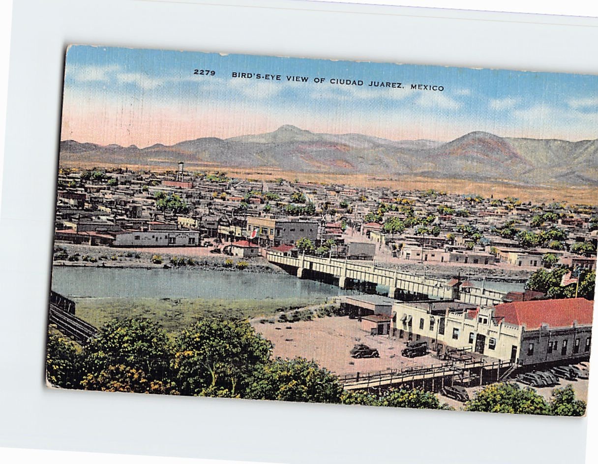Postcard Aerial View Ciudad Juarez City Mexico North America