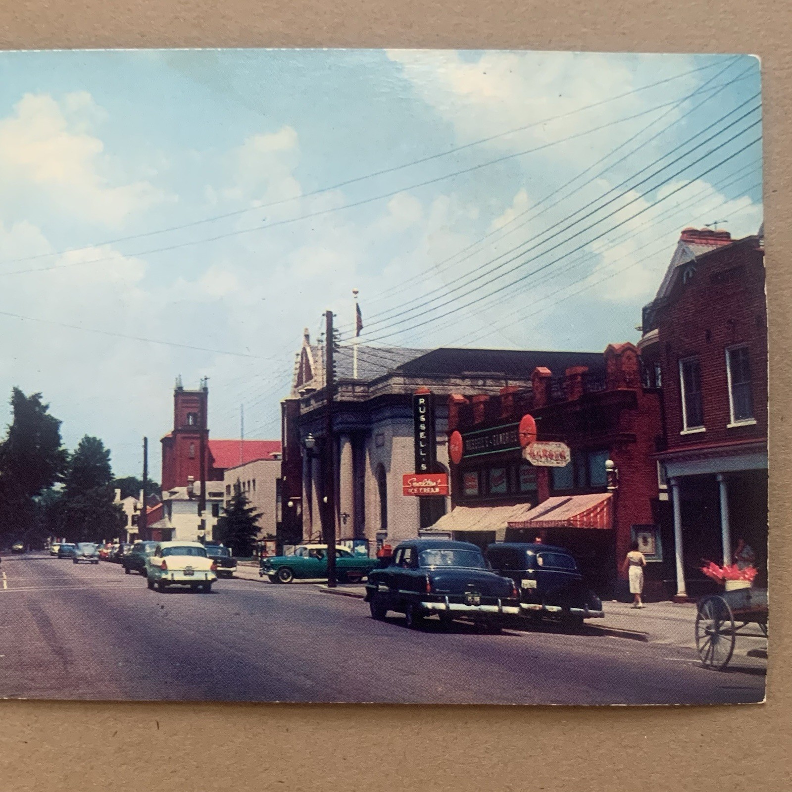 Suffolk Virginia VA Main Street Palace Russells Sealtest Cars Unposted Postcard