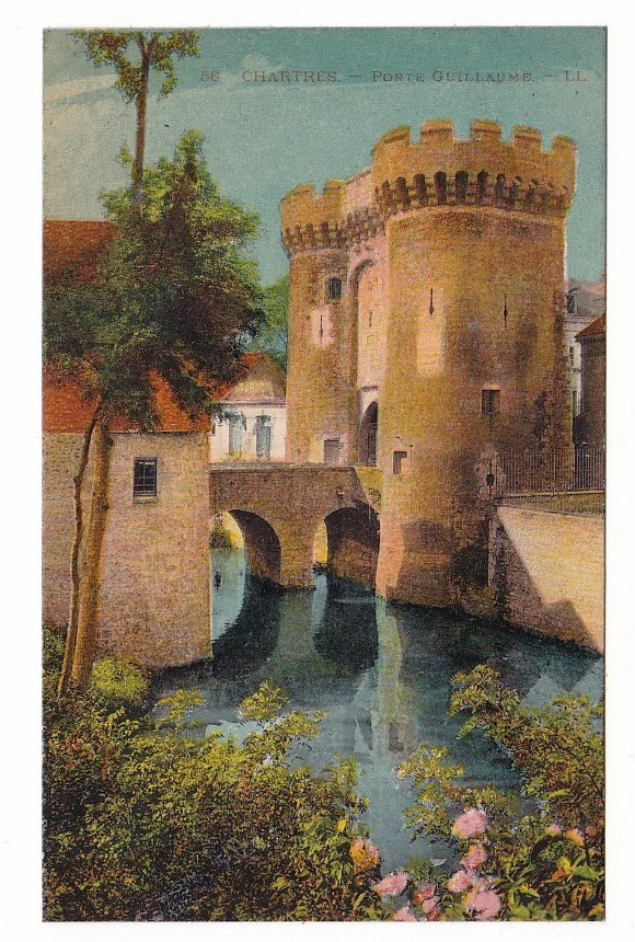 Guillaume Gate before Destruction, Chartres, France, Div. Back Postcard Unposted