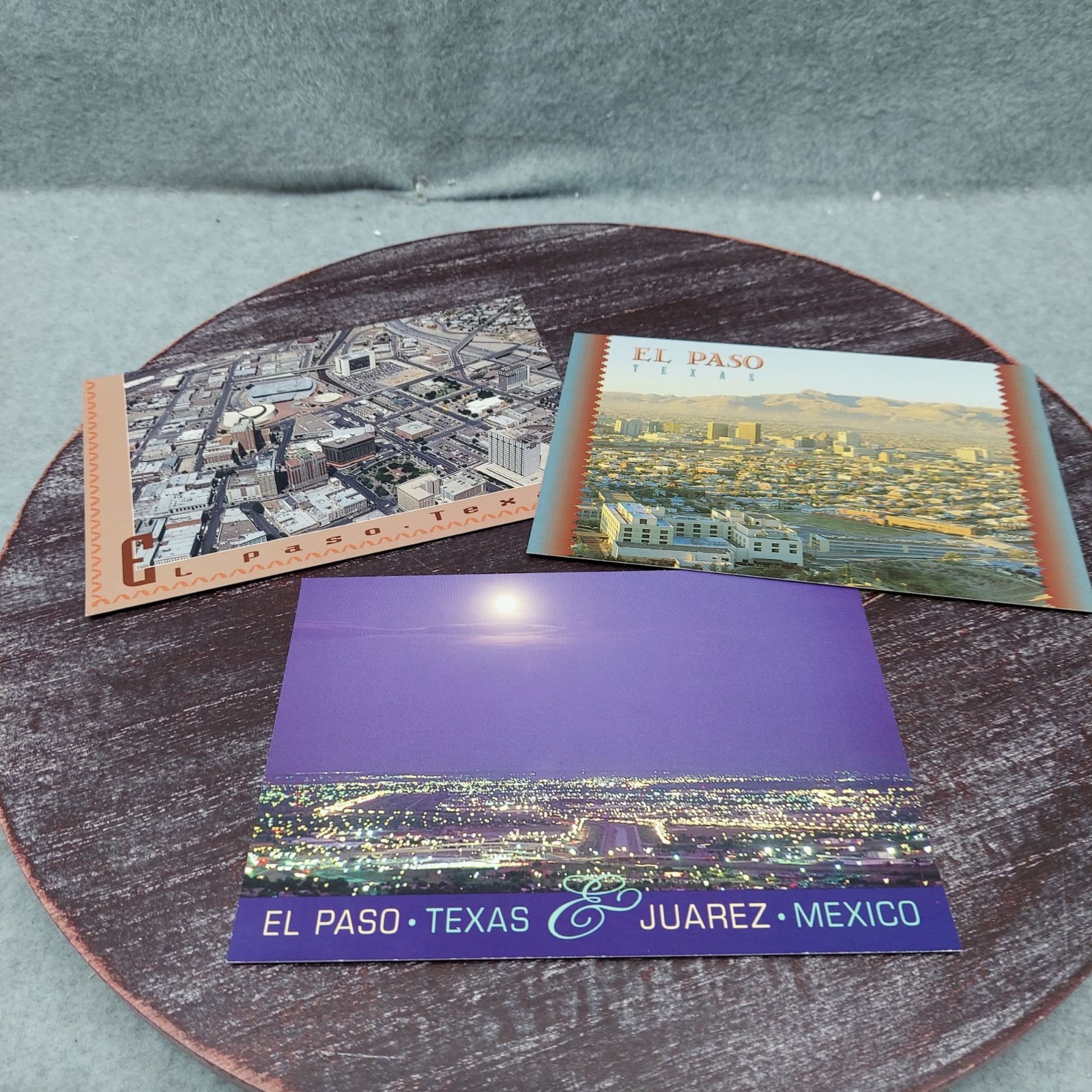 Lot Of 3 Vintage El Paso & Juarez Postcards Aerial Views & Cityscapes Unused