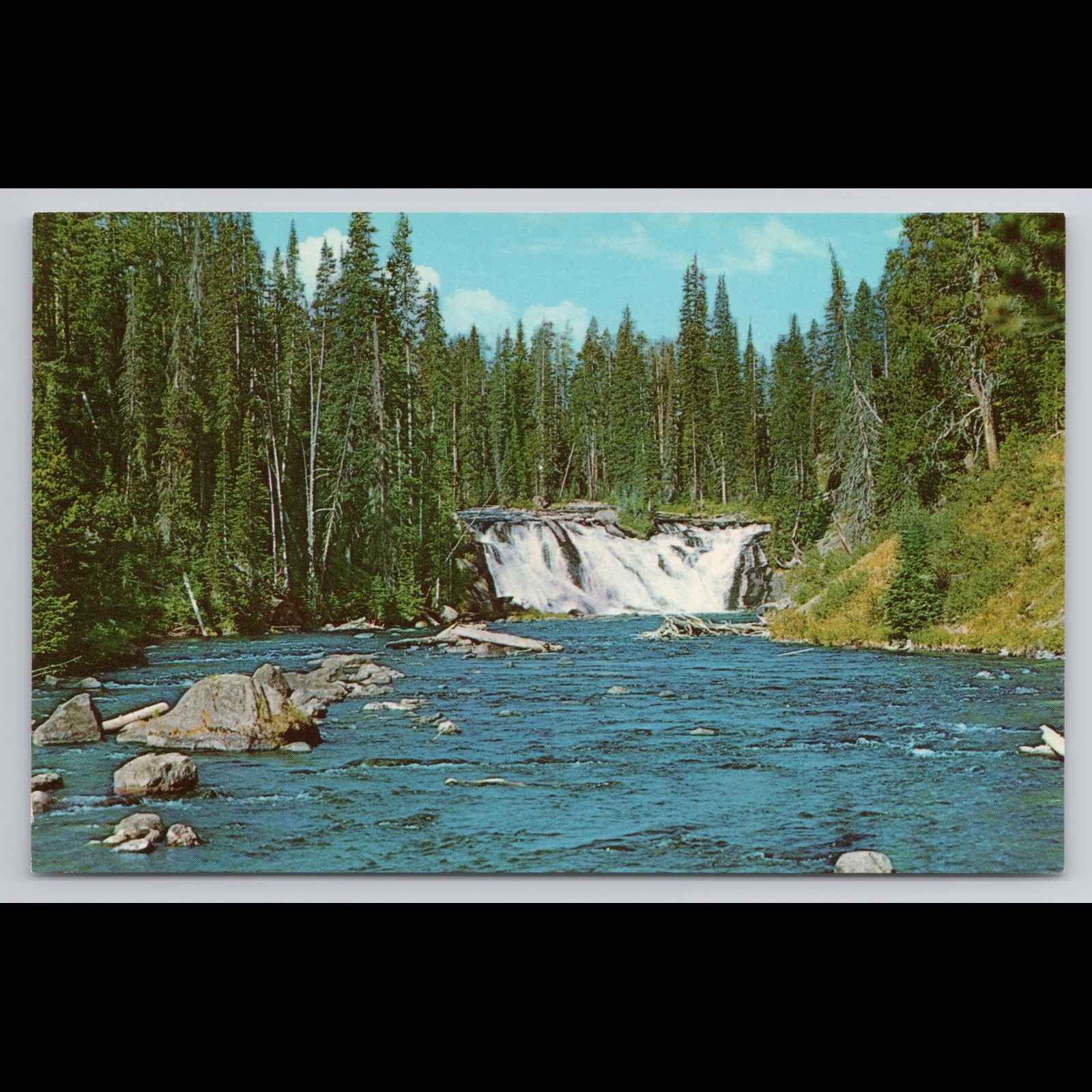 Vintage Postcard Lewis Falls Montana Unposted Scenic View Historic Rivers