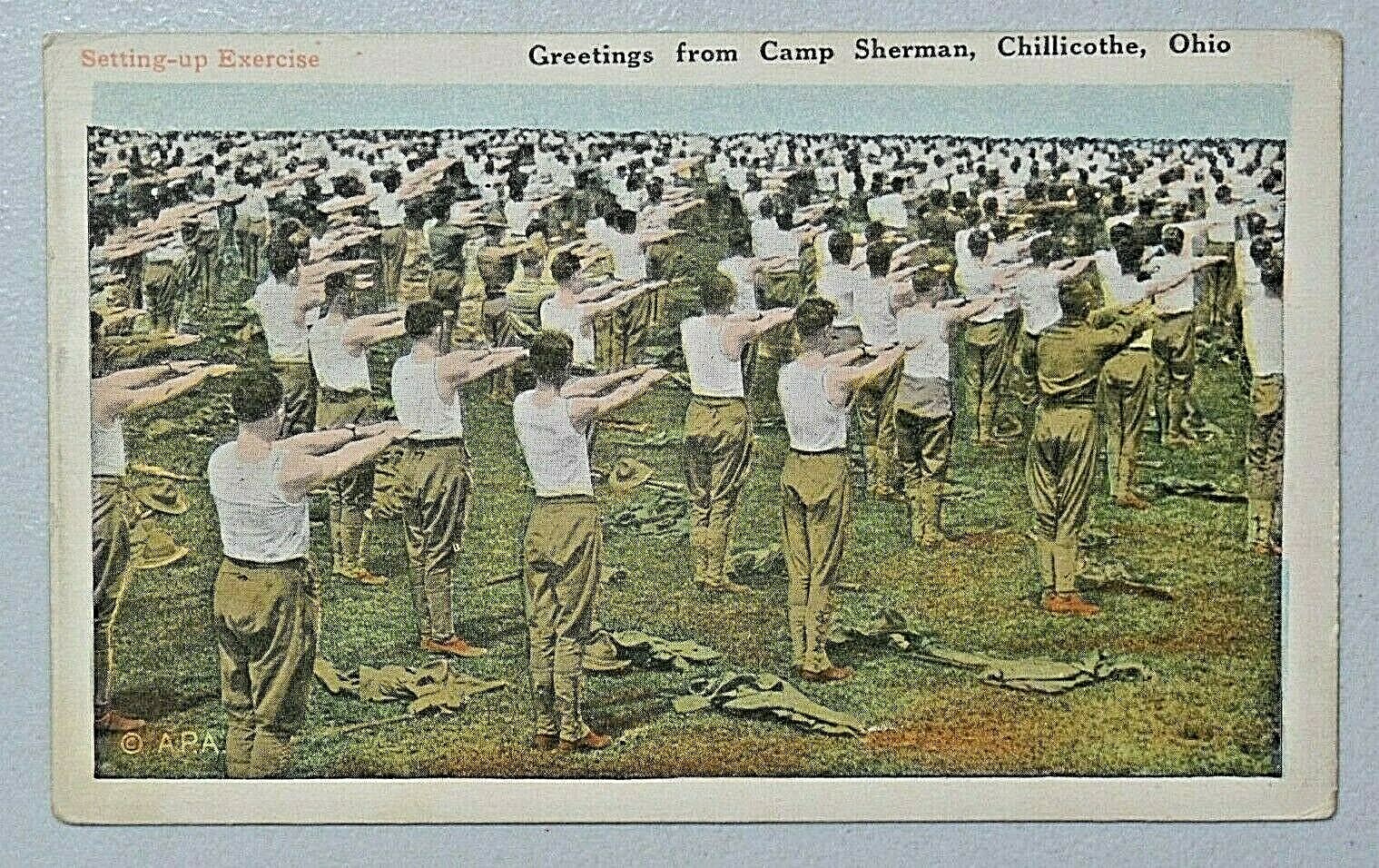 Greetings from Camp Sherman Chillicothe Ohio WW1 US Army 1918 DB Postcard 8747