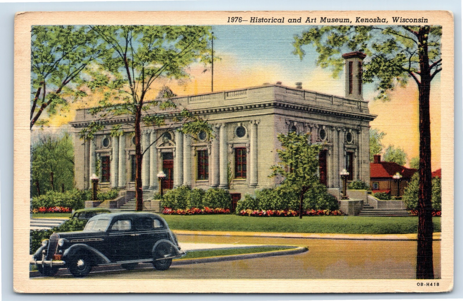 Historical and Art Museum in Kenosha Wisconsin c1940s Postcard
