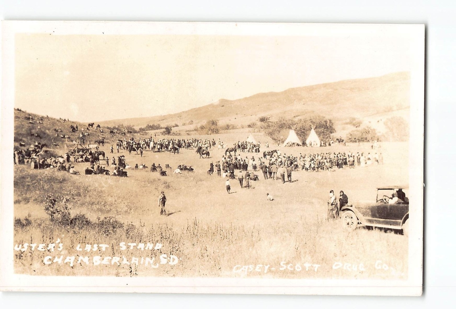 Chamberlain South Dakota SD RPPC Real Photo 1930-1950 Custer’s Last Stand