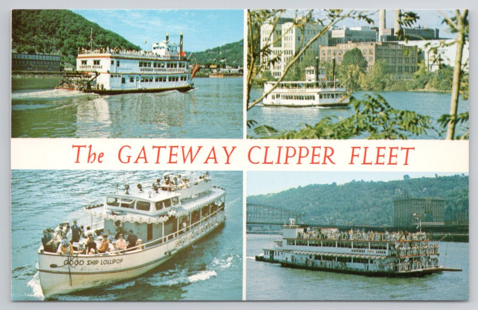 Vintage Pittsburgh PA Gateway Clipper Fleet Riverboats Postcard Modern-Ad