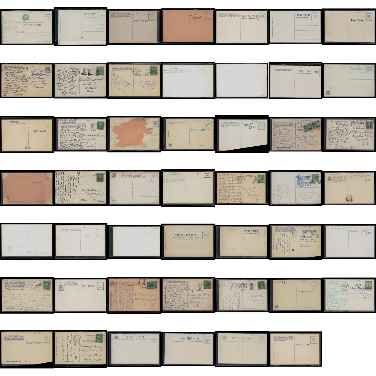 Vintage Lot of 50 California Postcards – Old Antique Mixed Cards Collection