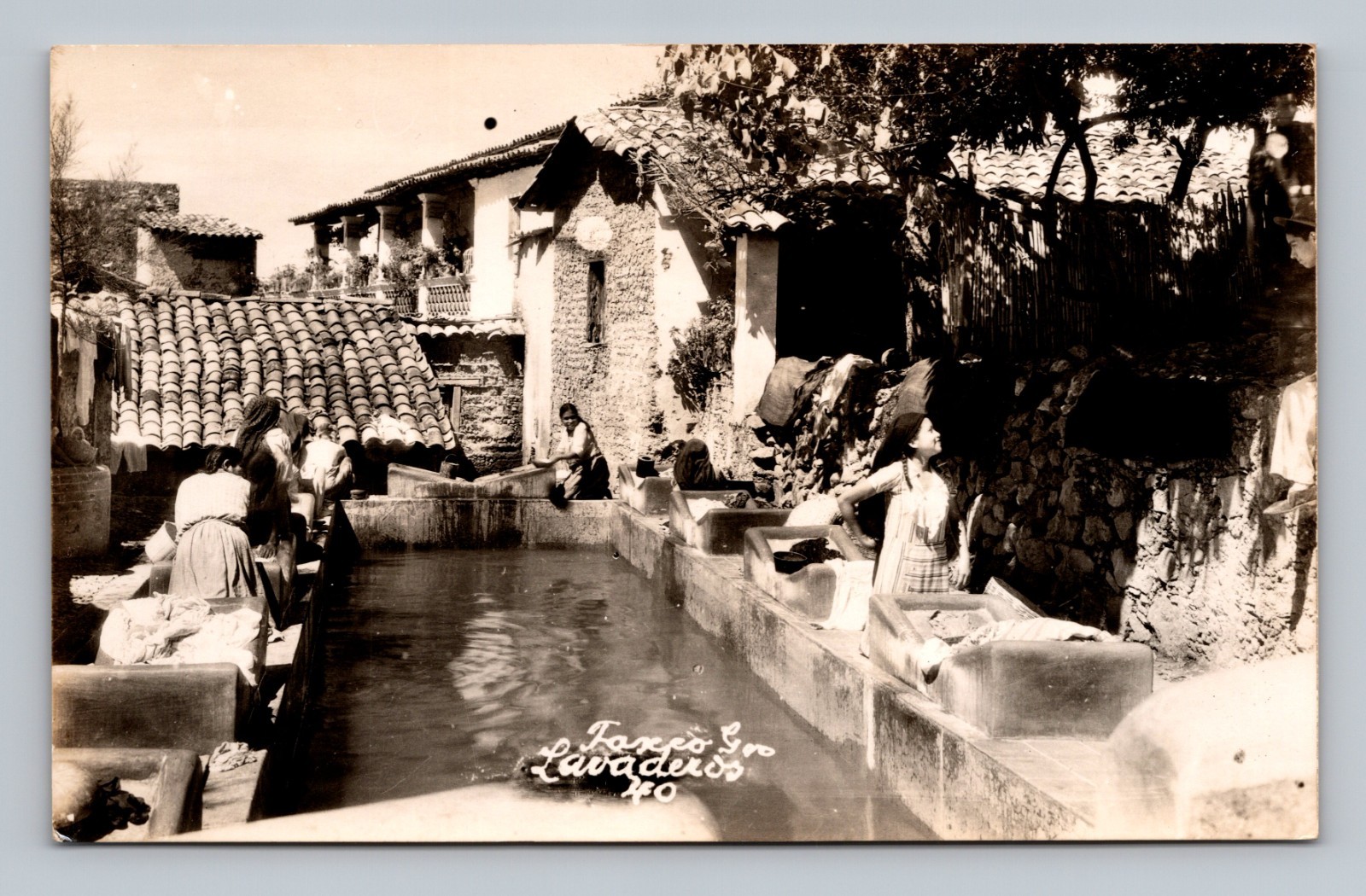 Taxco Guerrero Mexico Public Washhouse Lavaderos Outdoor RPPC Postcard