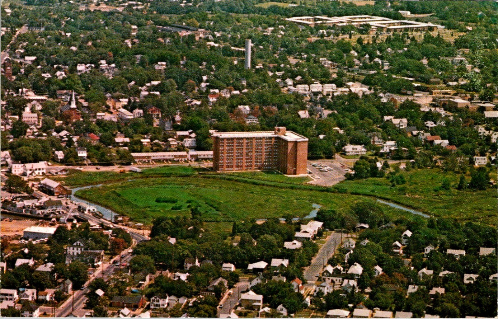 Aerial View Keyport Legion Apartments Waterfront Keyport NJ Chrome Postcard