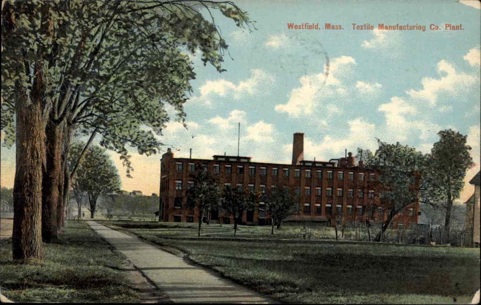 Westfield Massachusetts MA Textile Manufacturing Co Plant c1900s-20s Postcard