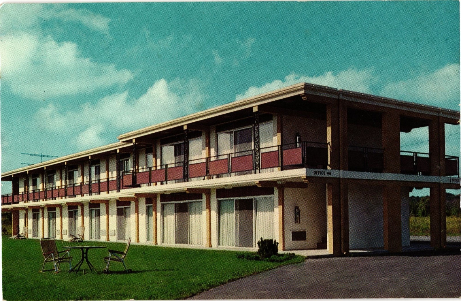 University Inn Brockport NY 1969 Postcard Motel AAA Affiliation Exterior View