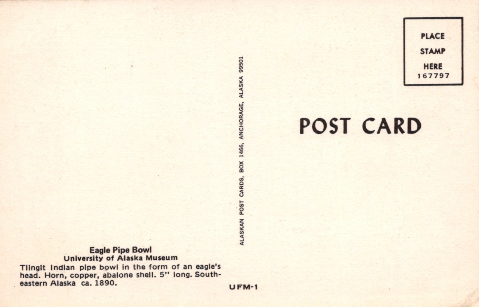 Eagle Pipe Bowl University Of Alaska Museum Postcard