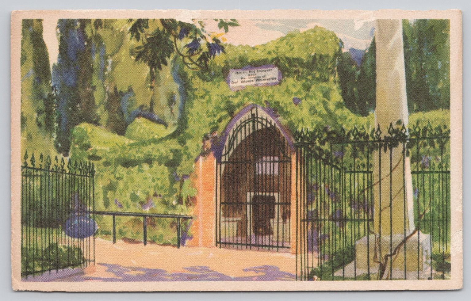 1934 George Washington’s Tomb Mount Vernon Virginia Postcard