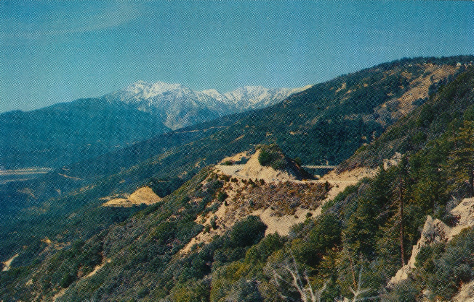 Old Baldy Peak from Rim O’ World Highway-Cajon Pass, CA c.1950s-60s unposted