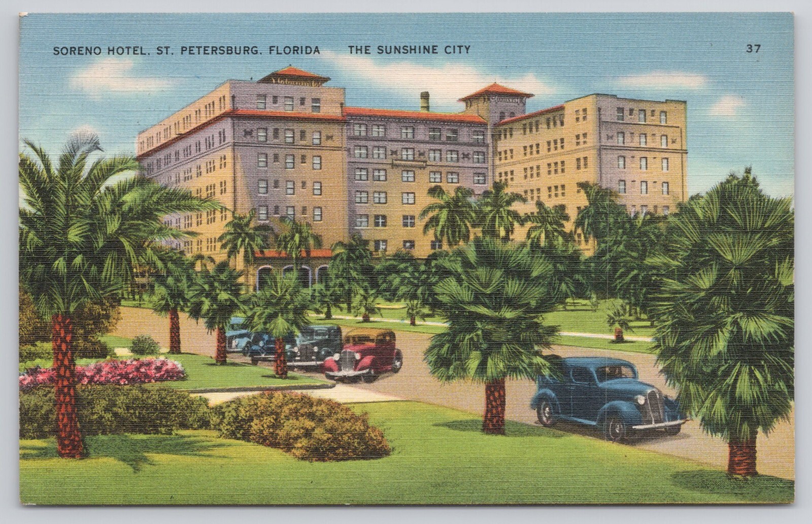 Sereno Hotel St. Petersburg Florida FL The Sunshine City 1938 Postcard