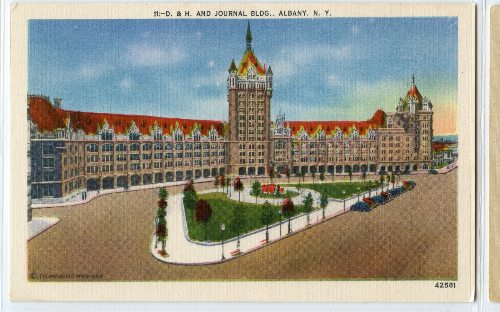 D & H and Journal Building Albany New York Linen Postcard By MILLER MERCHANDISE