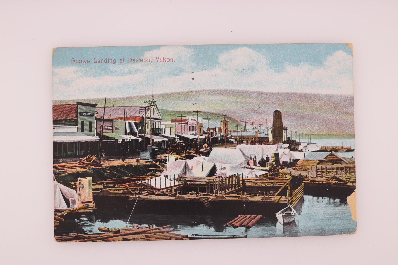 Scows Landing Dawson Yukon 1909 Divided Back Postcard Portland