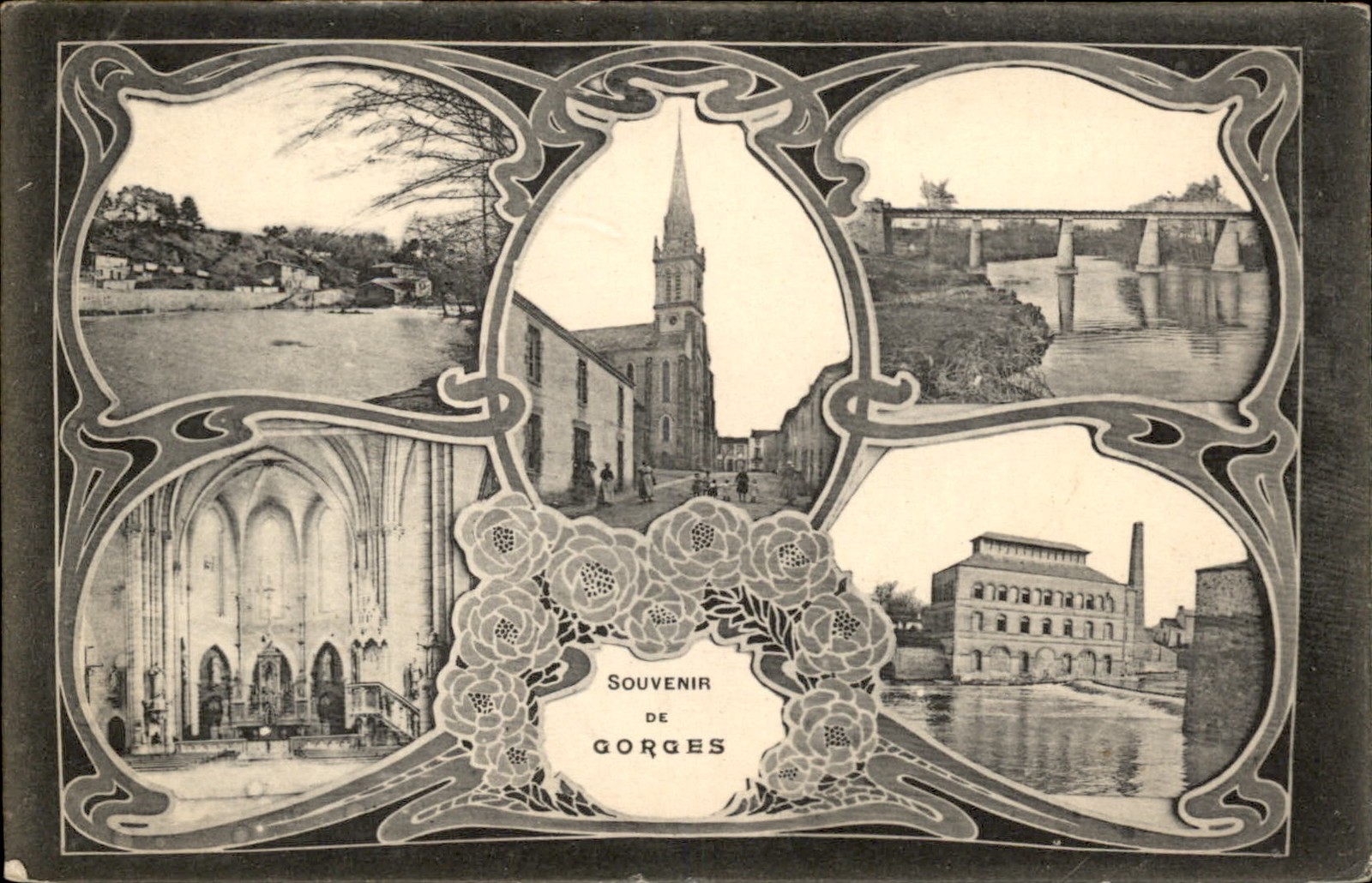Gorges Souvenir Card Multi-View c1900s-10s Vintage Postcard