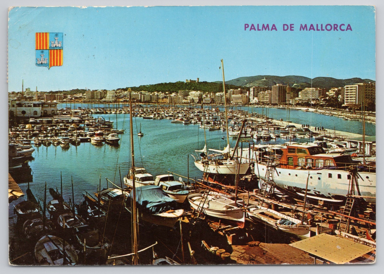Palma De Mallorca Spain Harbor Marina Boats Postcard
