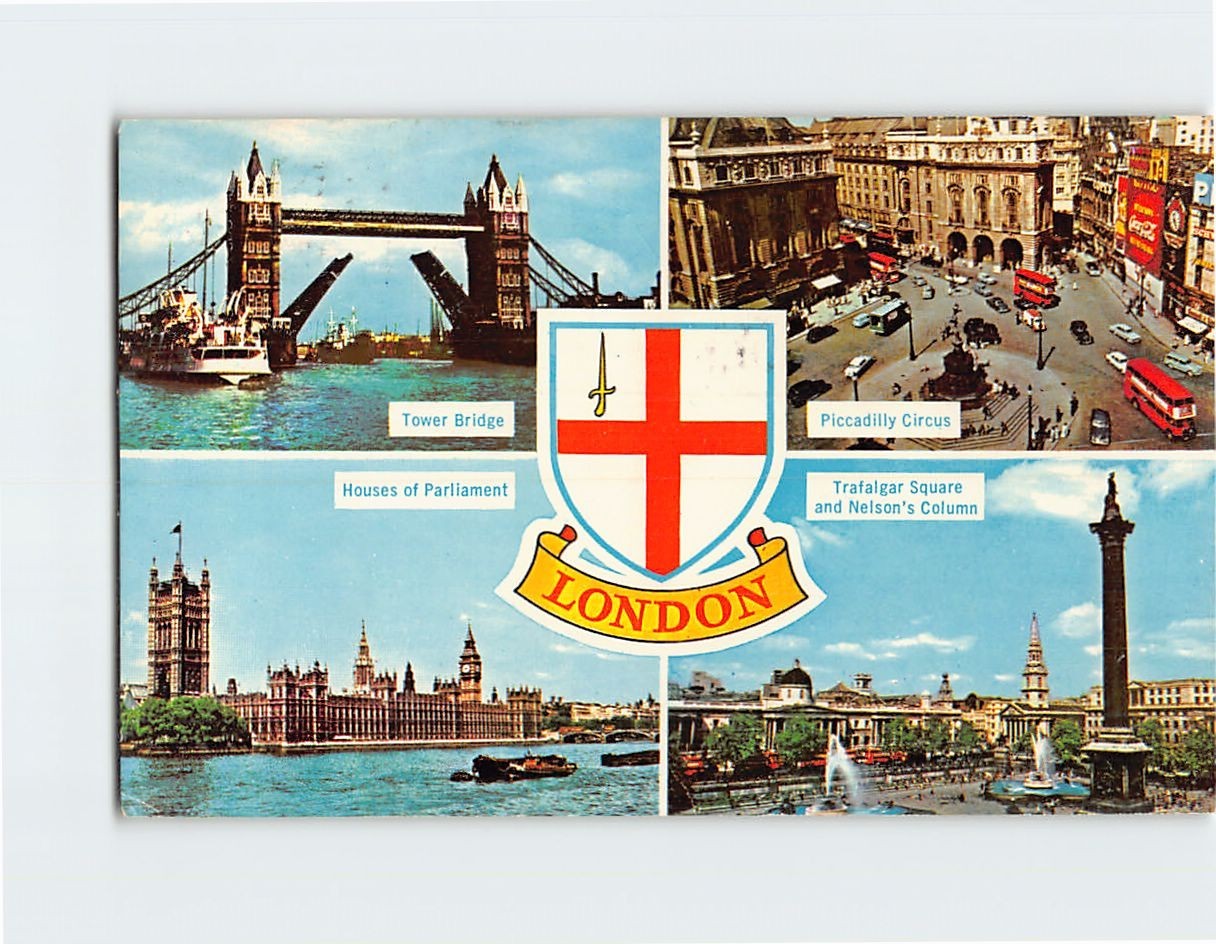 Postcard Famous Places and Landmarks in London England