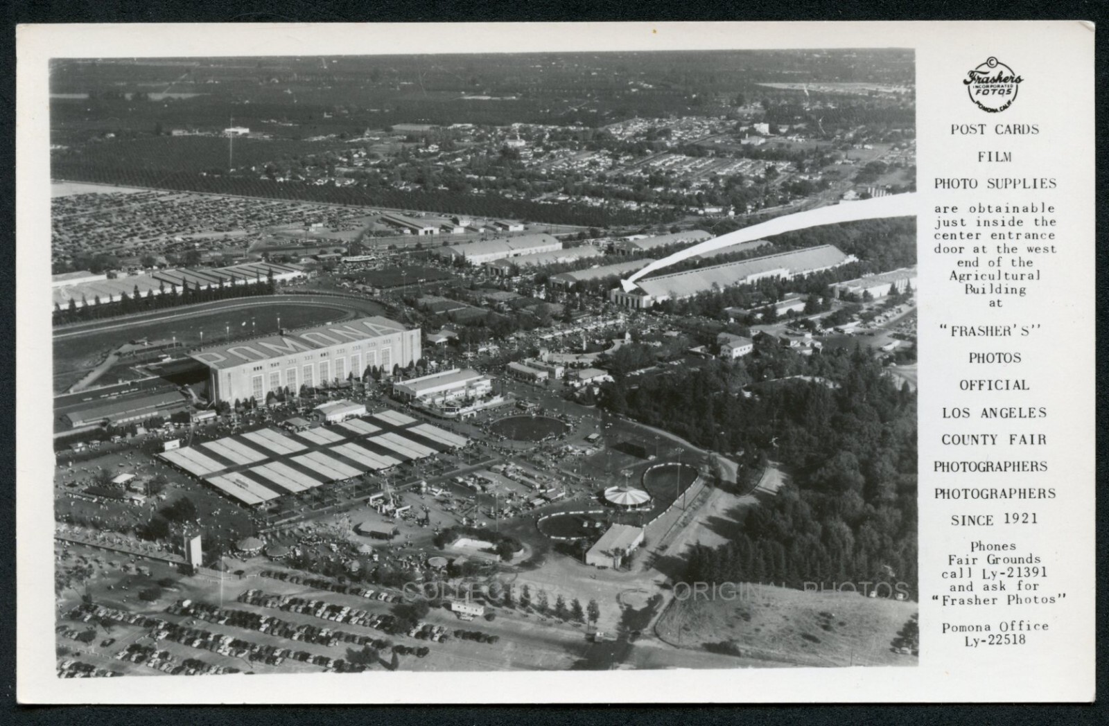 LOS ANGELES COUNTY FAIR CALIFORNIA FRASHERS AD c1940 RPPC PHOTO POSTCARD