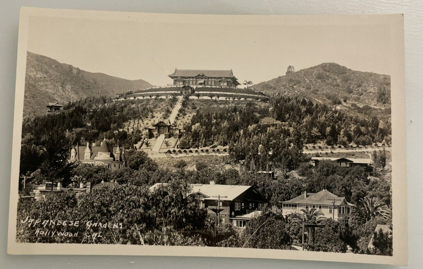 RPPC – Japanese Gardens, Hollywood, CA – 1925-42 postcard