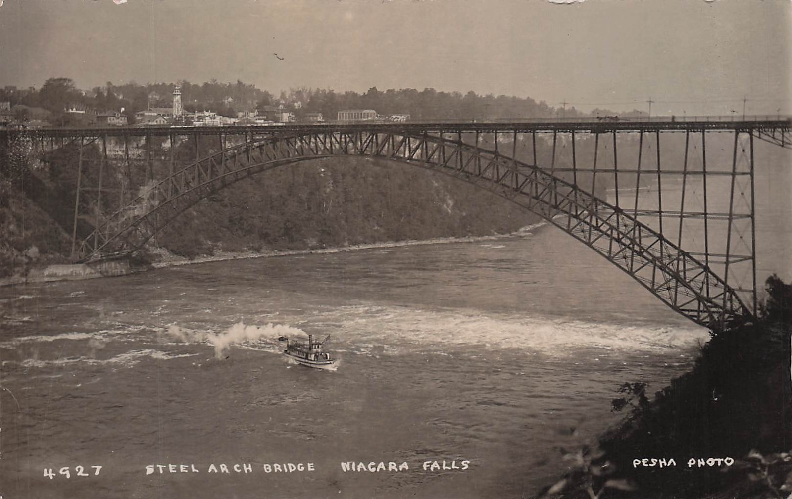 RPPC Niagara Falls Steel Arch Bridge Louis Pesha Photo Vtg Postcard J12