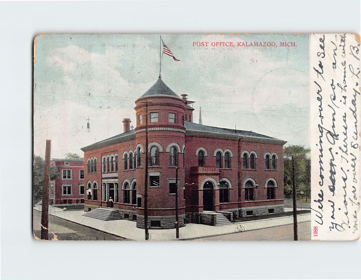 Postcard Post Office Kalamazoo Michigan USA