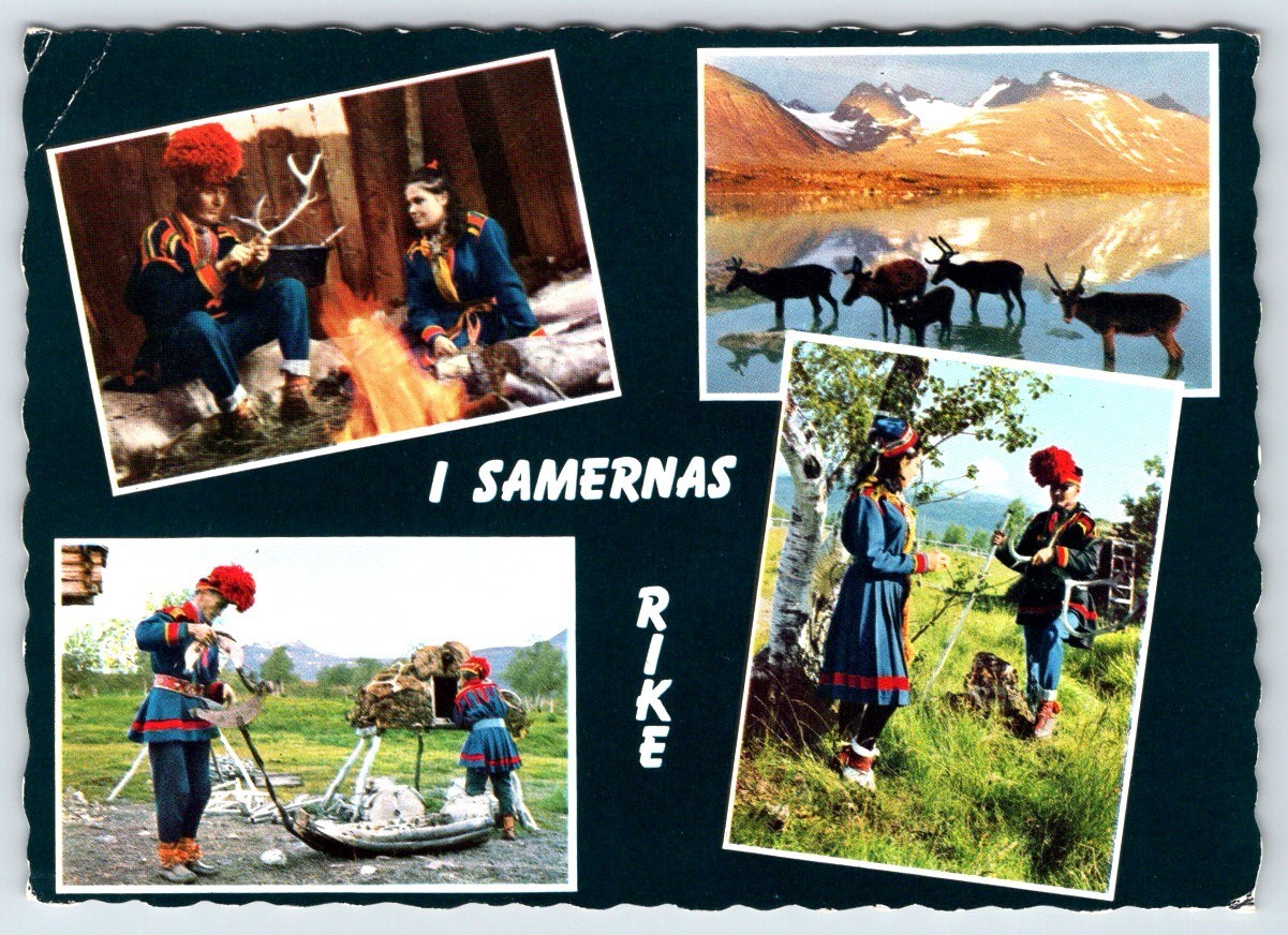 Postcard I Samernas Rike Sami People Reindeer Lapland Sweden Multiview
