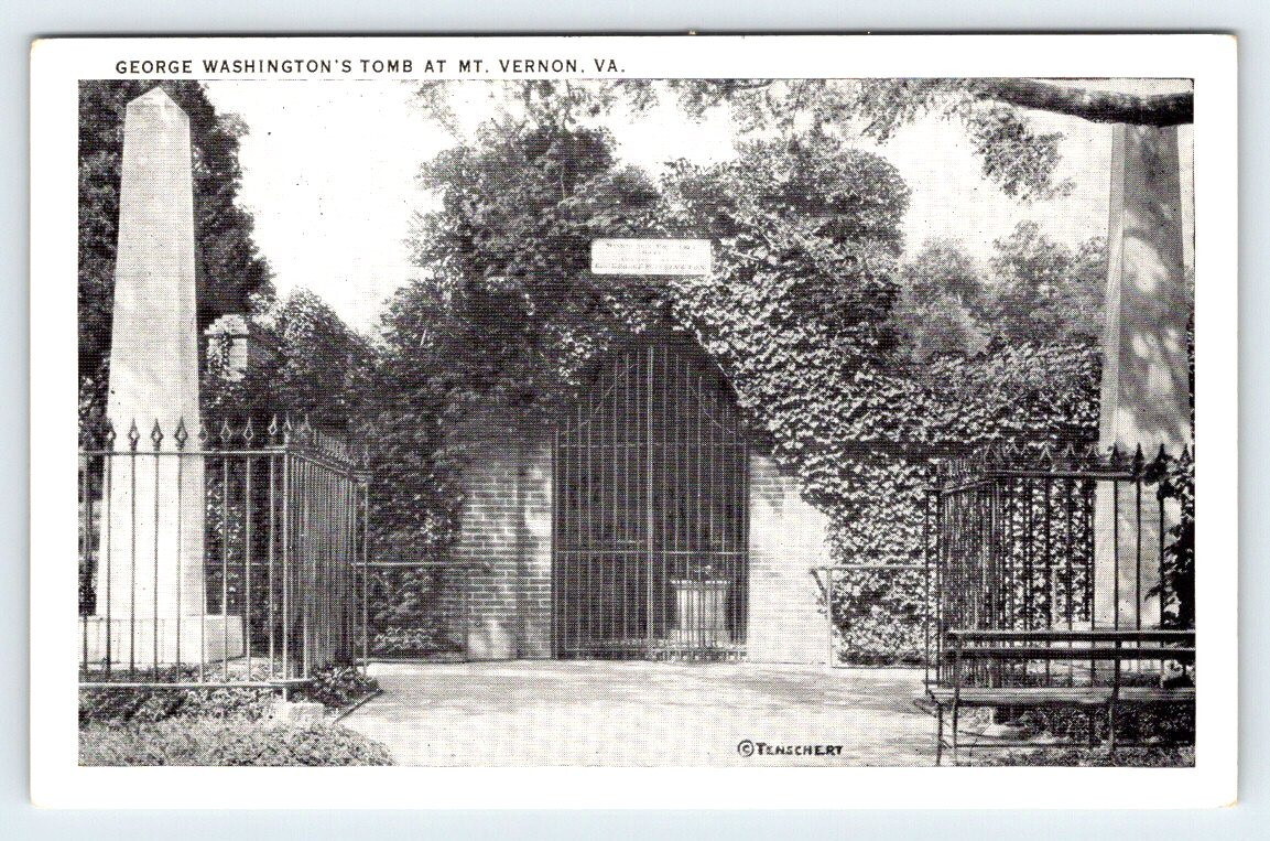 George Washington’s Tomb at Mt. Vernon Virginia Vintage Postcard BRL25