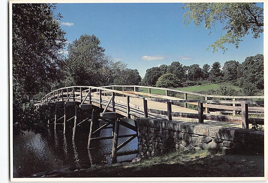 Postcard The North Bridge Minute Man National Historical Park Massachusetts USA