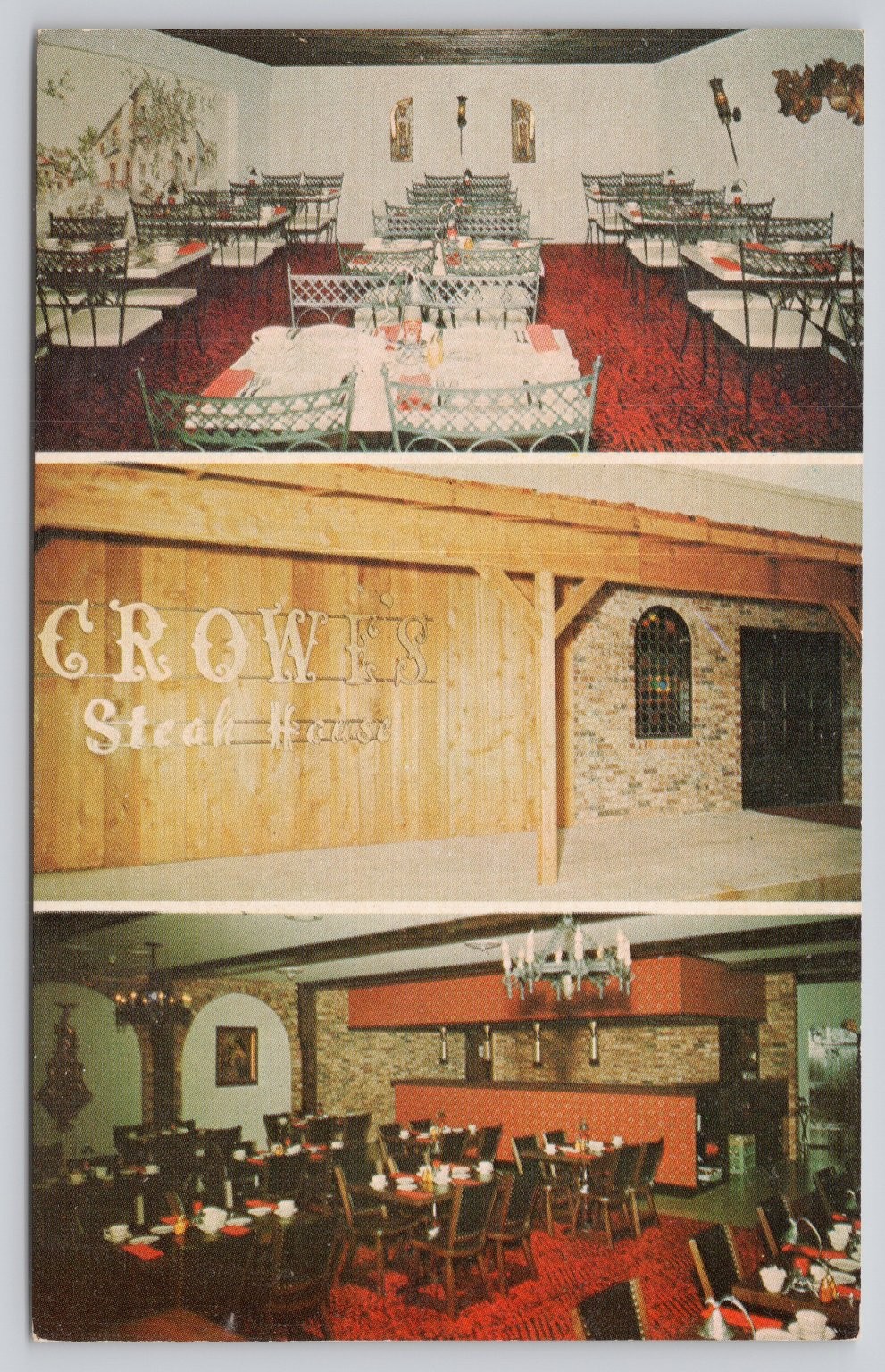 Crowe’s Steak House Shell Knob MO Table Rock Lake Vintage Postcard